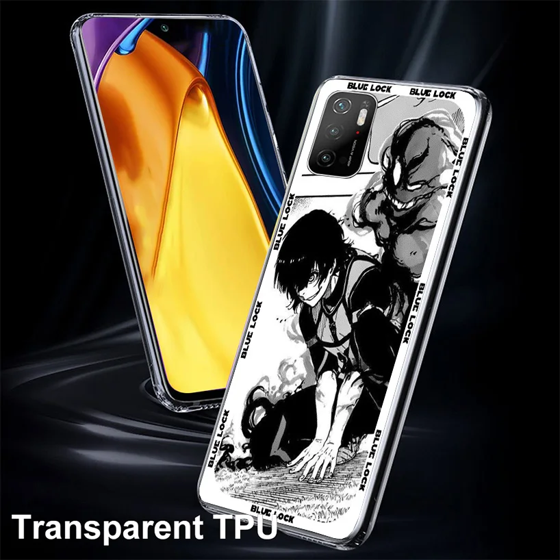 Фото Чехол для телефона с изображением аниме Blue Lock для Xiaomi Poco F7 Ultra X7 X6 Pro X5 Redmi 15 15C 13 13C 12 12C 10 10A 10C 9 9A 9C 9T Shell Poco X7 №2