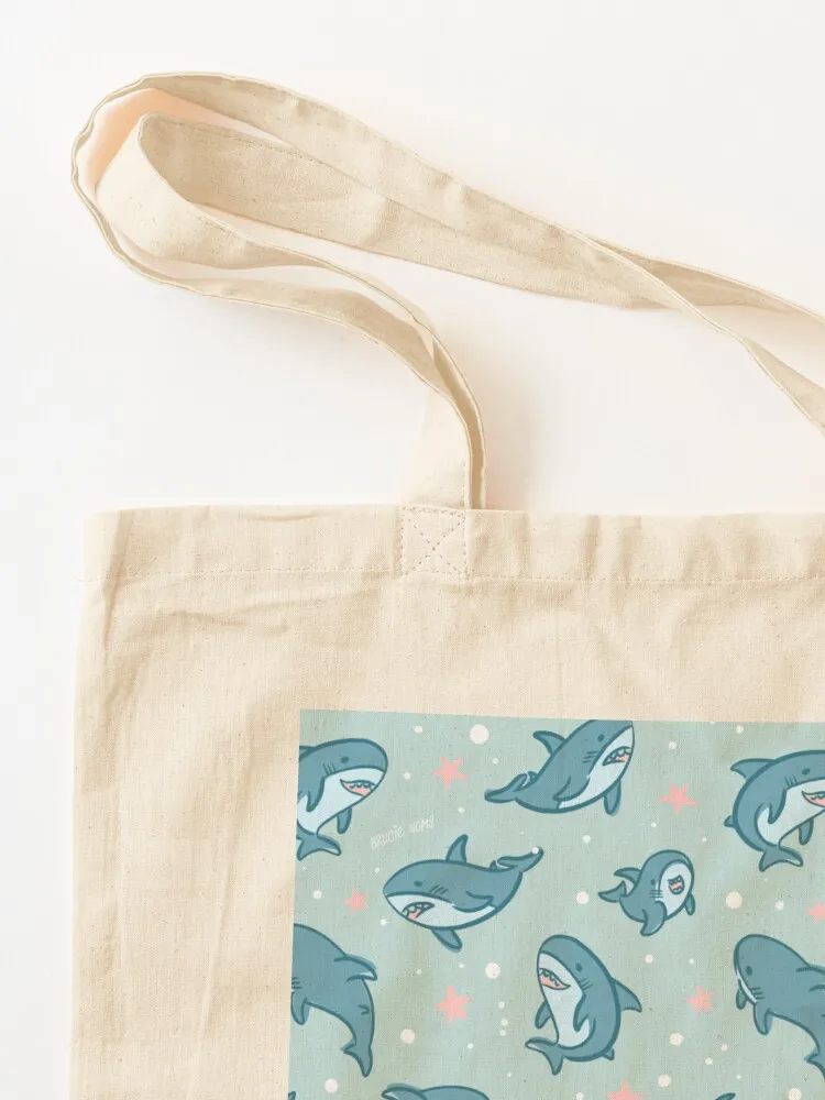 Brucie Blahaj акула под морским узором (бирюзовый) Большая сумка Тканевая Сумка для