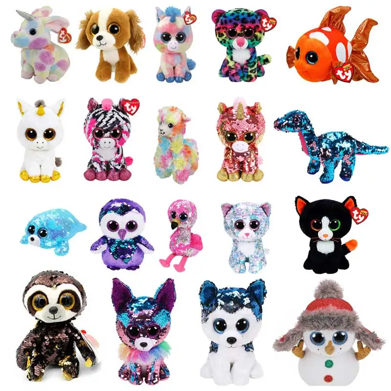 Шапка Ty 15 см с большими глазами мягкая плюшевая в виде снеговика динозавра лисы