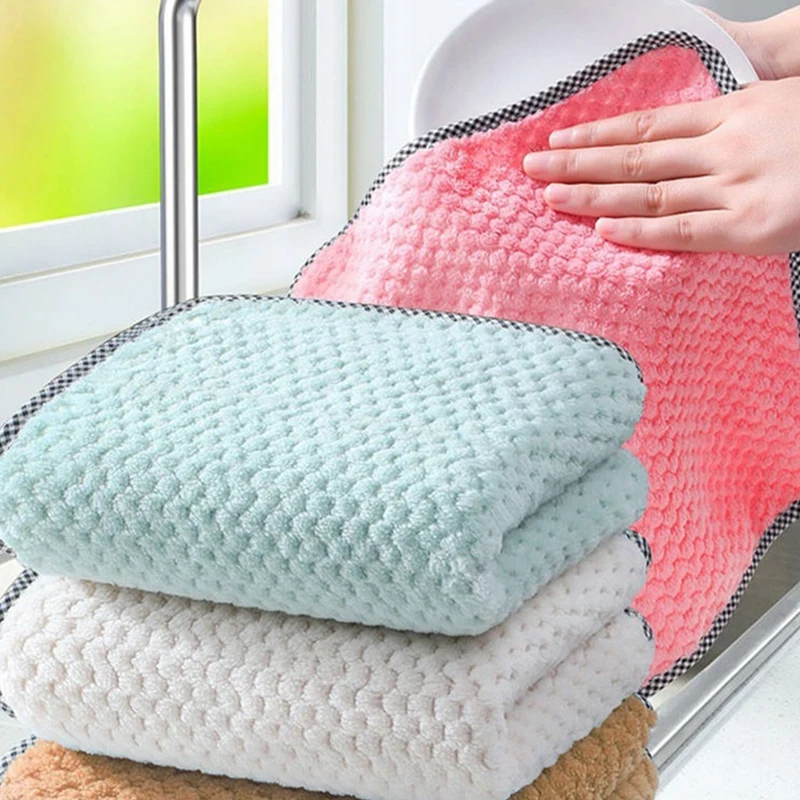 Non-stick Kitchen Daily Dishcloths Rag Stoves Clean Absorbent Wipes Anti-scald Cutlery Pads