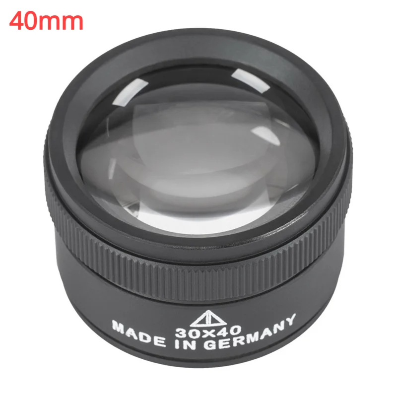 

30x металлическая лупа для идентификации ювелирных изделий, увеличительное стекло, петля для объектива, микроскоп, печатная плата, ремонт, оценка, инструмент для часов