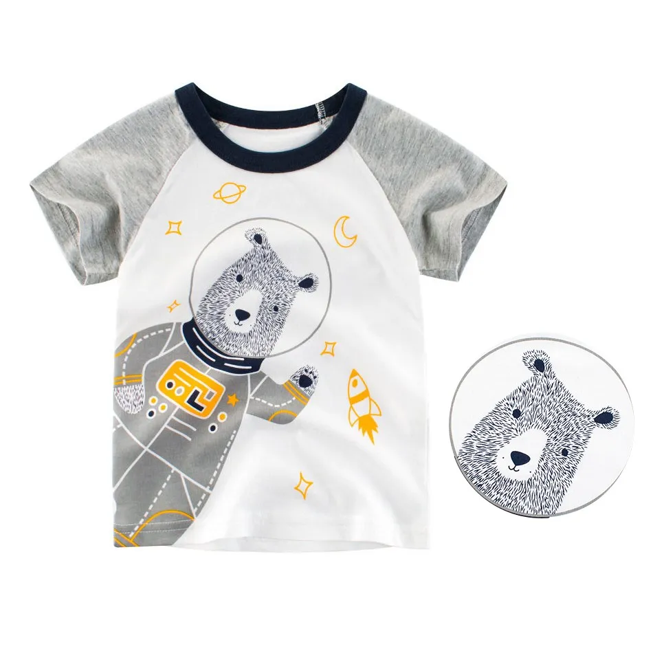 

Children Tops Baby Bear Monkey Clothes Boys Girls Crab Sharks Tshirts Kids Casual T Shirt Cartoon Animal Short Sleeve Tees 2-8T