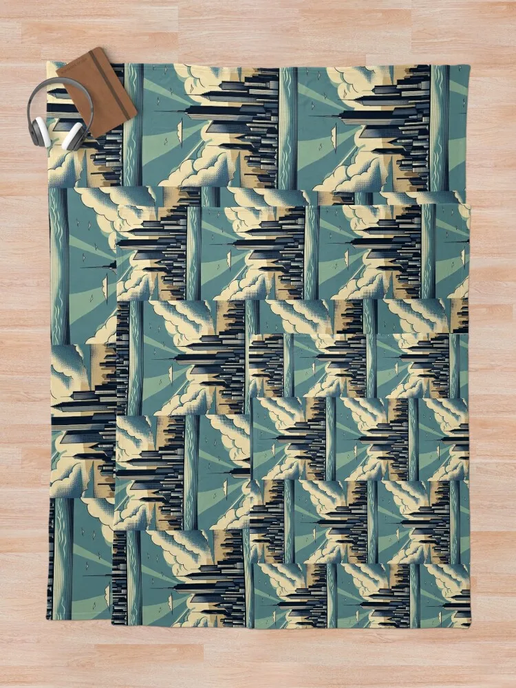 Dystopian City Поп-арт Стиль Плед Одеяла Для Немовлят Роскошные Дивана Тонкие