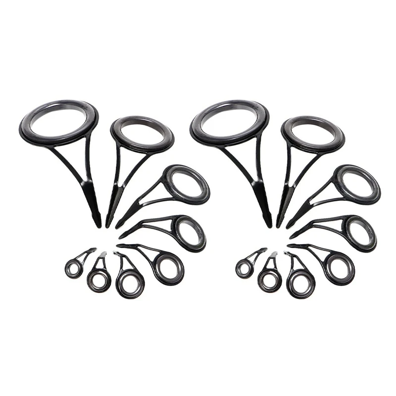 

16 Pcs/Set Fishing Rod Guides Tip Fish 5-18Mm Dia Pole Repair Kit Line Rings Eyes Set Rings Frame