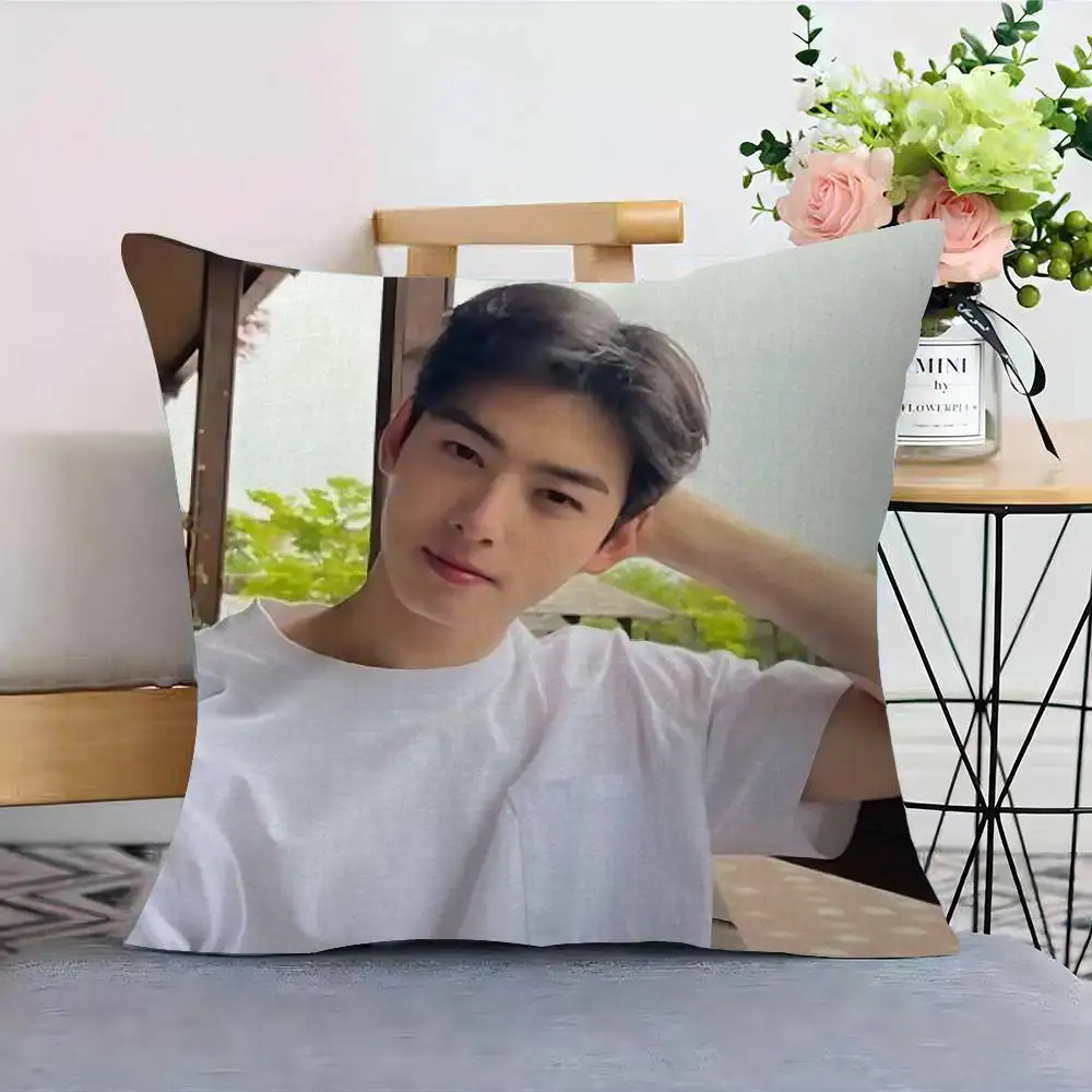 Фото Персонализированный чехол для подушки Kpop A-Astro Cha Eun Woo, декоративная наволочка для спальни, украшение для детской вечеринки, подарок на день рождения для детей №4