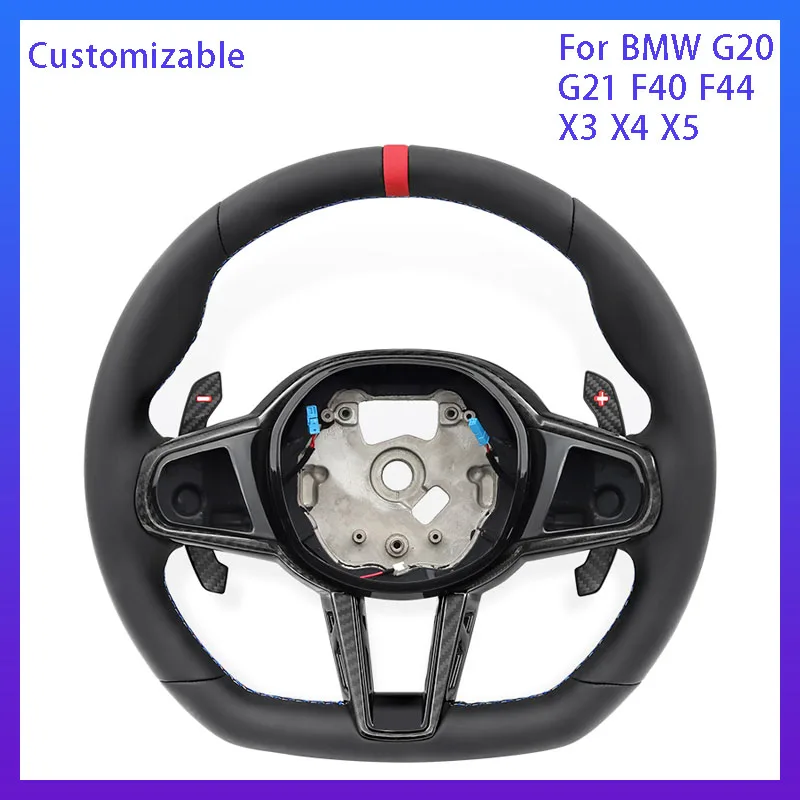 Фото Руль из кожи CS Nappa для BMW G02 G05 G06 G20 G21 G22 G26 G29 G80 G87 F40 F44 i4 M40i M340i 330i M135i, автомобильные аксессуары №1
