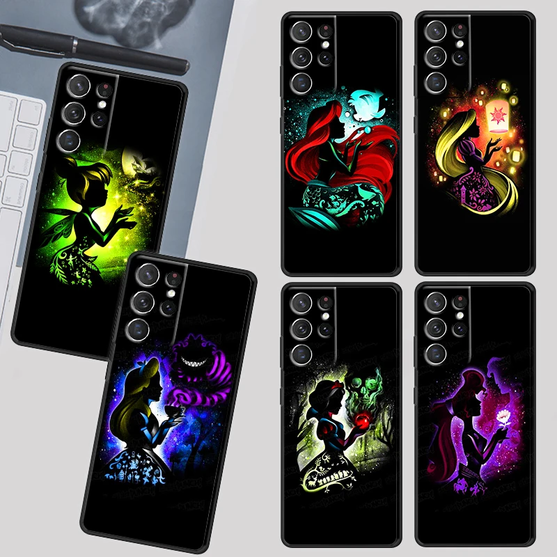 

Princess Anime Snow White Case For Samsung Galaxy S22 S21 S20 Ultra Plus Pro S10 S9 S8 S7 4G 5G TPU Black Phone Cover Capa Coque