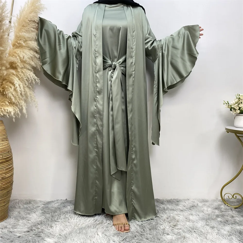 

Комплект Abaya из 2 предметов, яркое женское платье с запахом спереди и длинное платье, мусульманские женские комплекты, мусульманская одежда, турецкие скромные наряды Рамадан