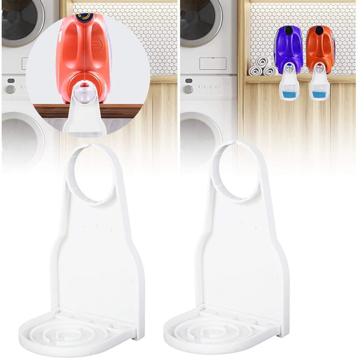 

2 Pack Detergent Cup Holder Anti-Slip Detergent Drip Catcher Thick Plastic Laundry Drip Tray Catcher No More Leaks or Mess