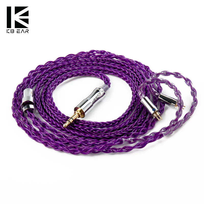 

KBEAR Enma 8-ядерный обновленный Hi-Fi кабель для наушников Furukawa оригинальный PCUHD OFC кабель 2,5/3,5/4,4 мм 2-контактный/MMCX разъем для KS1 KZ