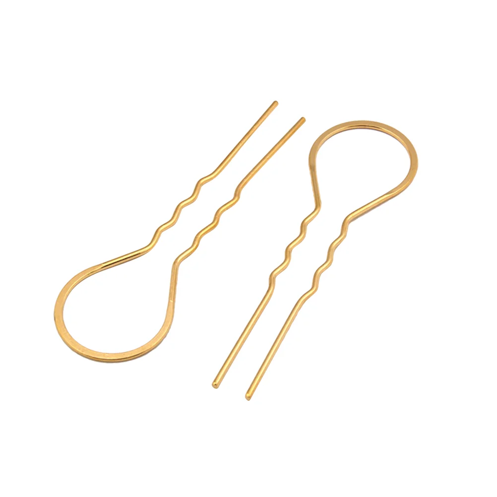 

10pcs U Shaped Hair Metal Bun Hair Wavy Bobby Pin Hair Clips for and DIY Headpiece Golden