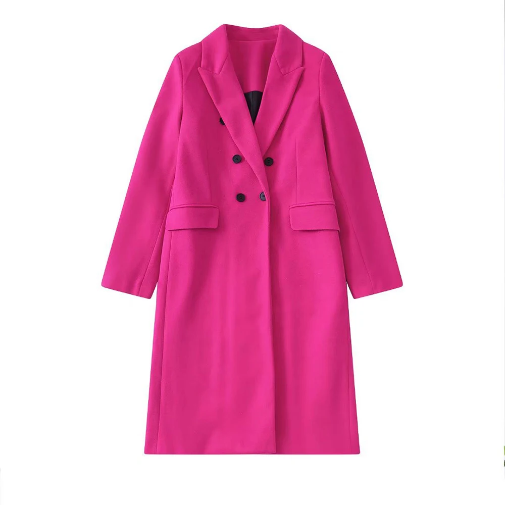 

Spring/Fall 2022 New Women's Fashion Lapel Double Breasted Flip Pocket Trim Back Side Down Slit Coat Retro Casual Women's Blazer