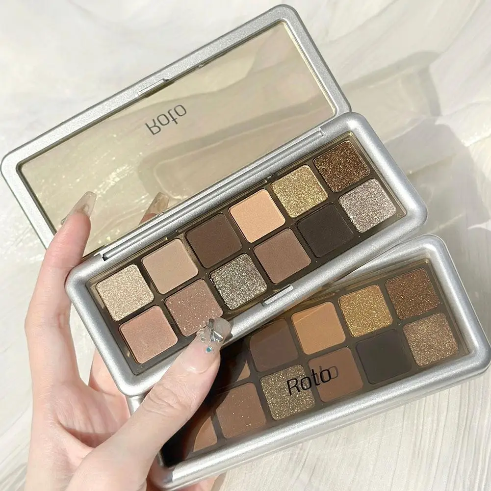 12 цветов Палитра теней для век мерцающие Позолоченные водонепроницаемые гладкие