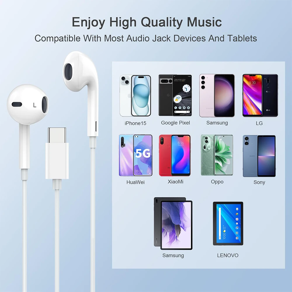 Наушники-вкладыши с проводным подключением Lightning и Bluetooth для Apple iPhone 17, 16, 15, 14 Pro Max Plus, а также для Xiaomi, Samsung, с микрофоном HiFi (art.: 3920dbdb51180) - 3920dbdb51180