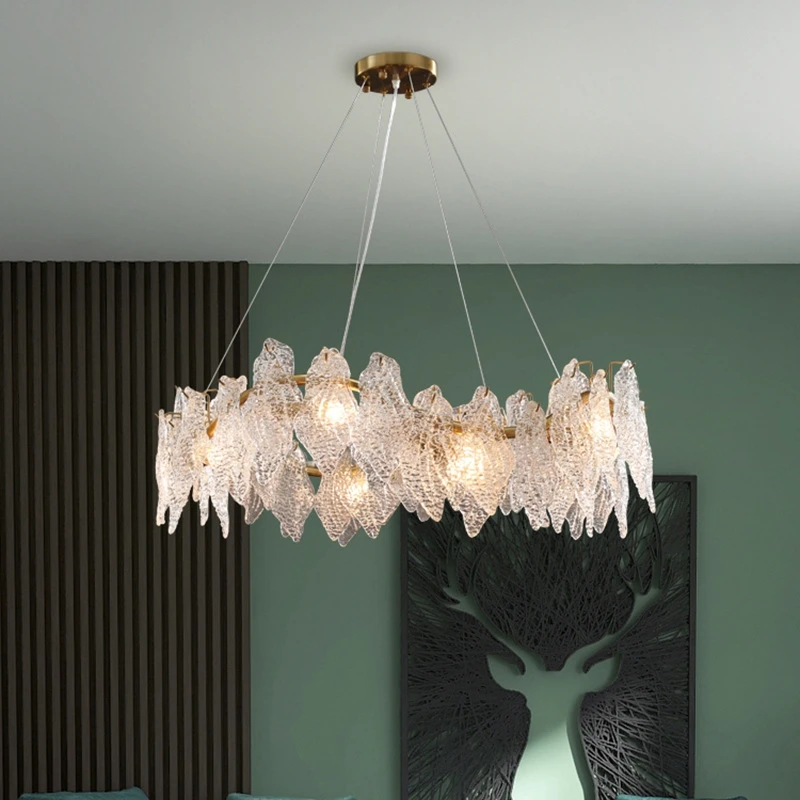 

Wavy Copper Color Chandelier For Living Room Study Bedroom Light Luxury Hot Sale Lustre Suspension Luminaire