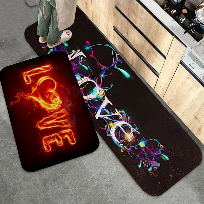 

LOVE Floor Mat Non-Slip Laundry Room Mat Laundry Decor Balcony Child Living Room Modern Home Decor