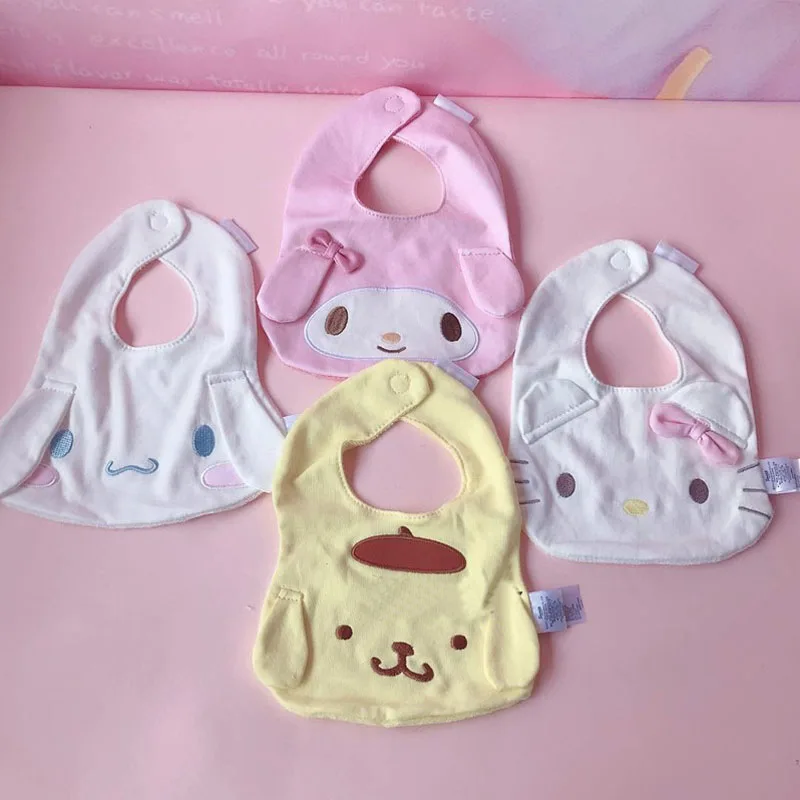 

Kawaii Cinnamoroll My Melody Kt Baby Dirt Resistant Bib Saliva Towel Anime Sanrioed Embroidery Creative Portable Newborn Scarf