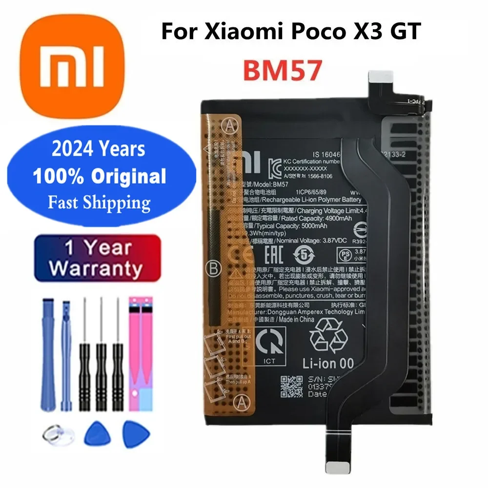 Оригинальный аккумулятор BM57 на 2024 годы для Xiaomi Poco X3 GT 5000 мАч высококачественные