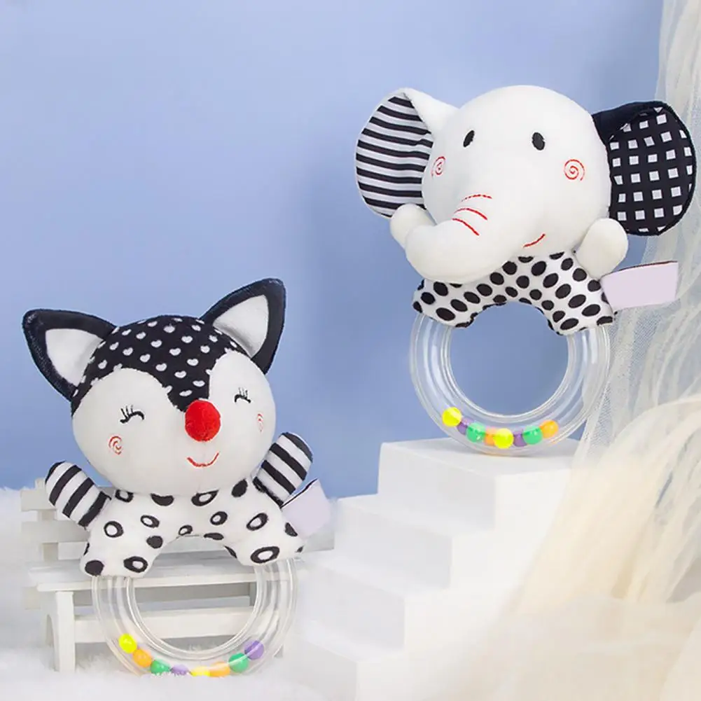 

High Quality Cute Elephant/Fox Shape Plush Animal Rattle Safe Infant Animal Rattle Educational for Newborn