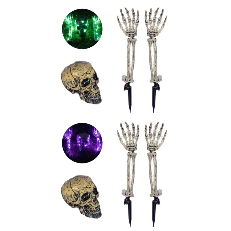 

Halloween Party Essential Skeleton Head Hands Decoration Spooky Party Decor