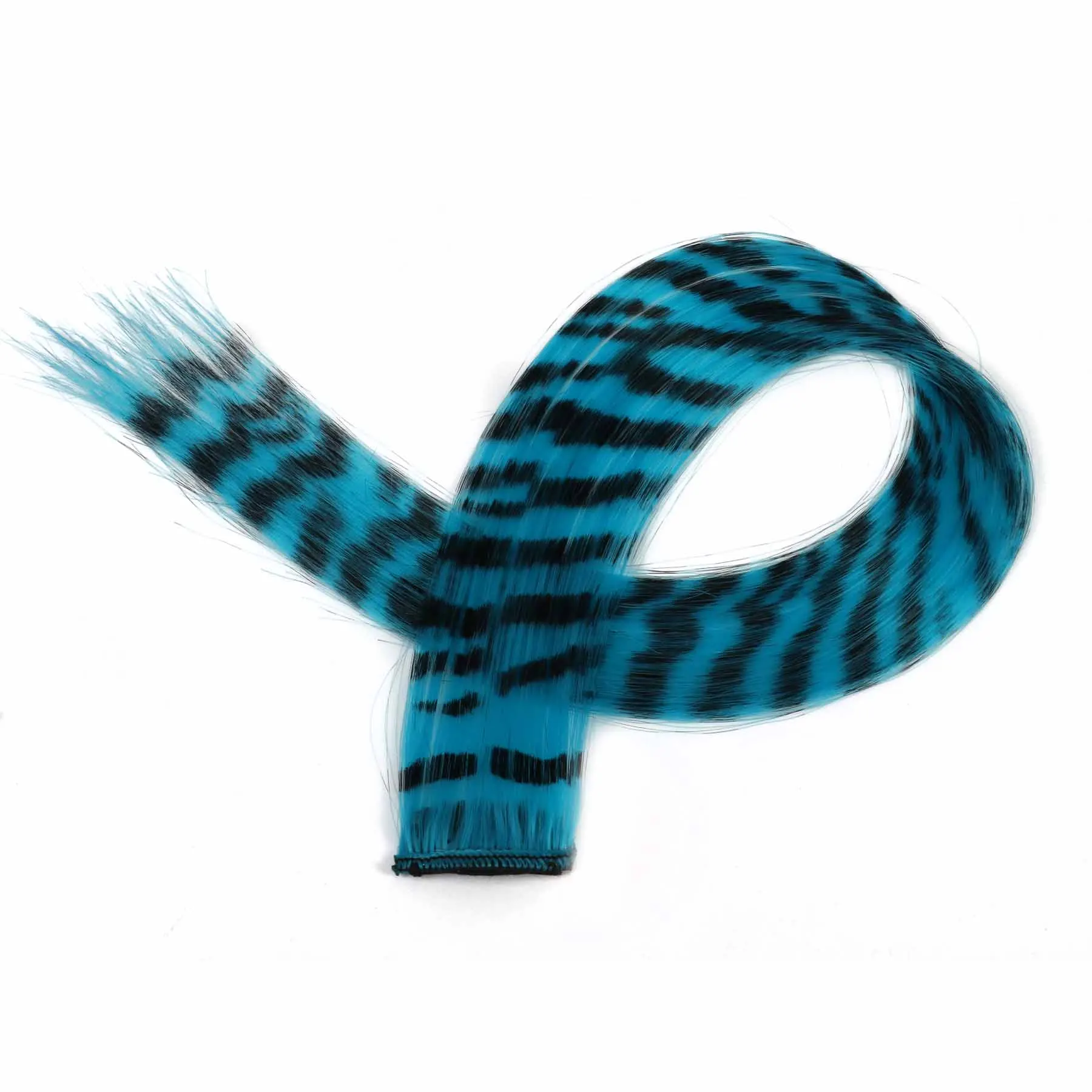 

Synthetic One-card Seamless Hair Extension Ieopard-print Colorful Silk Braid Hanging Ear-dyed Hair Color Invisible Straight Wig