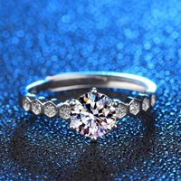 s925 silver ring imitation mulberry diamond ring honeycomb six claw one carat proposal ring for girlfriend