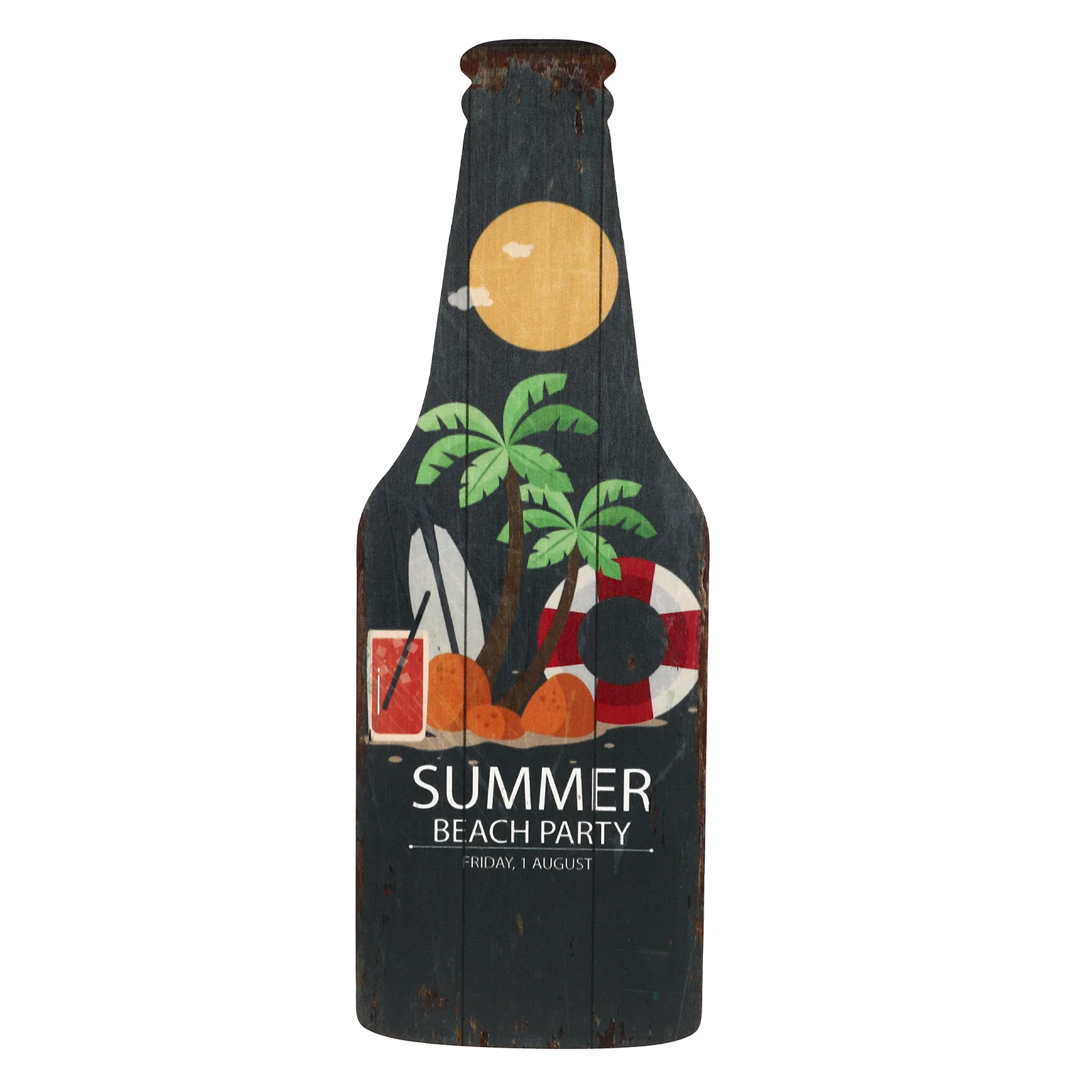 

Винтажная пивная бутылка, настенный деревянный декор, гавайская искусственная пивная бутылка, подвеска для бара, настенное украшение для л...