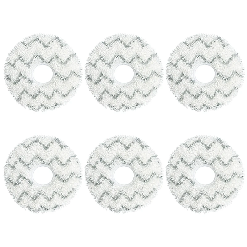 

6PCS Wavy Full Wool Wash Mop Cleaning Mop Cloth Robot Sweeper Replacement Parts For Ecovacs X1 Omni /Turbo