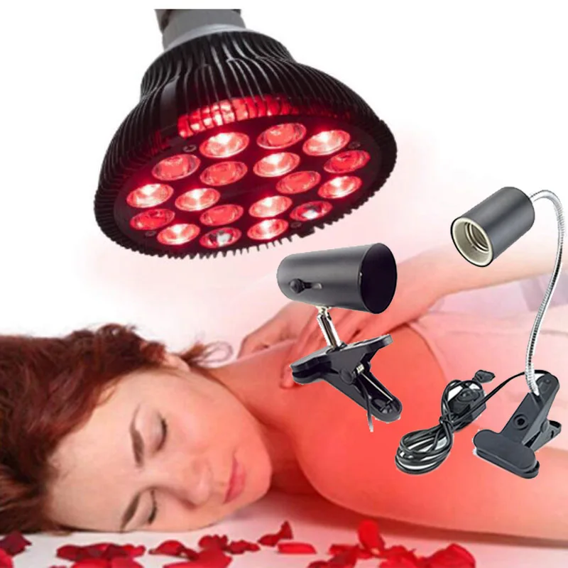 

660nm 850nm Near Infrared IR Lamp Red Light Bulb Anti Aging E27 Therapy for Skin Pain Relief Plant 18 LEDs Grow Light