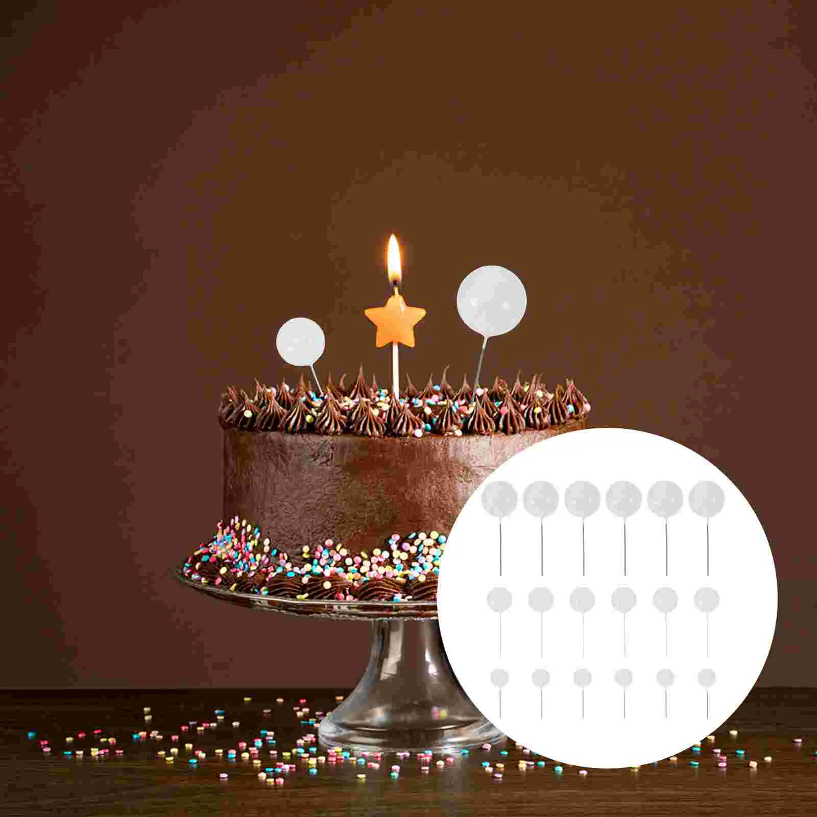 

30 Pcs Ball Cake Decoration Cake Inserts Birthday Cupcake Topper Mini Cake Picks Foam Balls Dessert Topper Nativity Decor