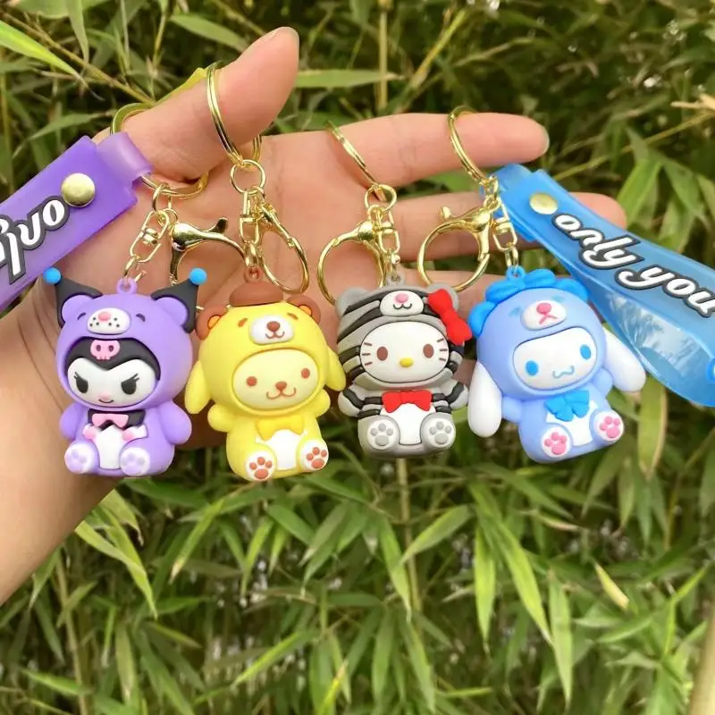 

Kawaii Sanrio Keychain Hello Kitty My Melody Car Key Ring Cute Cartoon Backpack Pendant Cinnamoroll Toy Doll Keyring Gift
