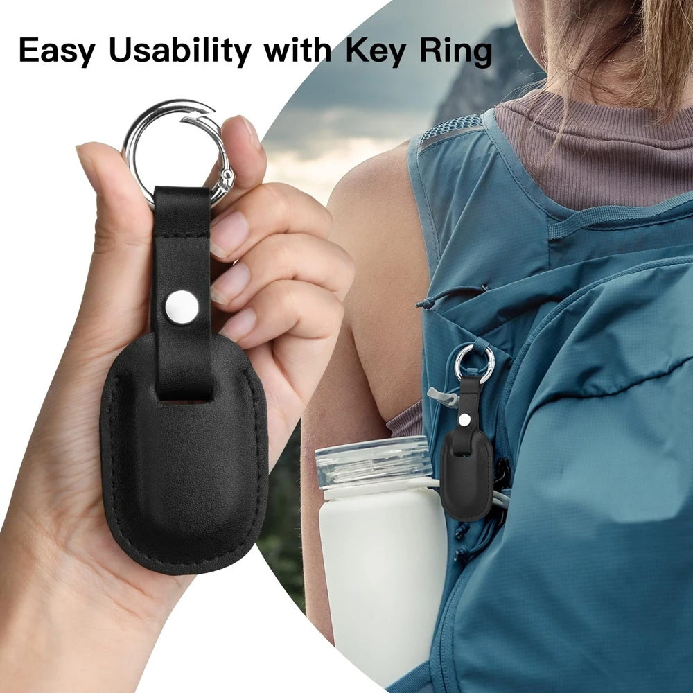 Фото Защитный чехол для SmartTag2 с брелоком, защитный чехол от царапин, чехол из искусственной кожи для трекера SmartTag2, аксессуары для SmartTag2 №2
