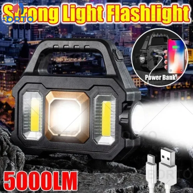 

500LM USB transmitter waterproof filling 6 Gigs COB/Obor LED light portable camping heavy-duty surface light