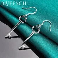 blueench 925 sterling silver simple key earrings for women engagement party birthday personality fashion jewelry