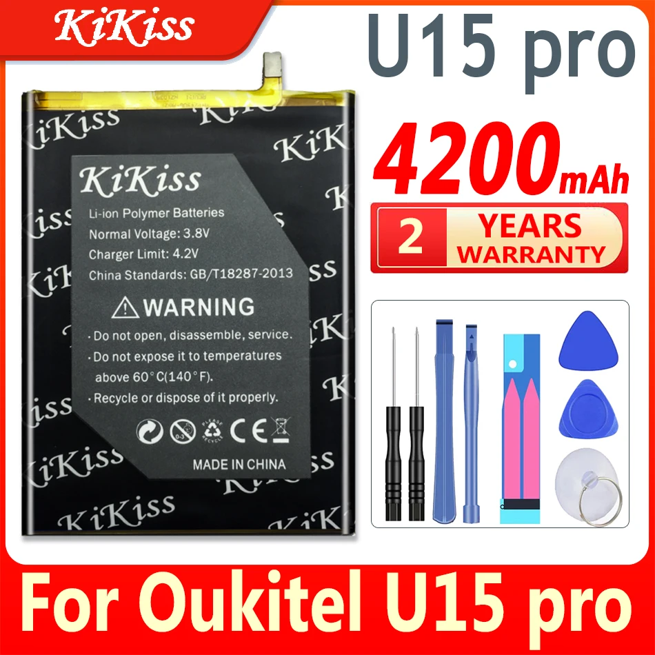 

KiKiss 4200mAh For Oukitel u15 pro Smart Mobile Phone High Capacity Battery For Oukitel u15pro