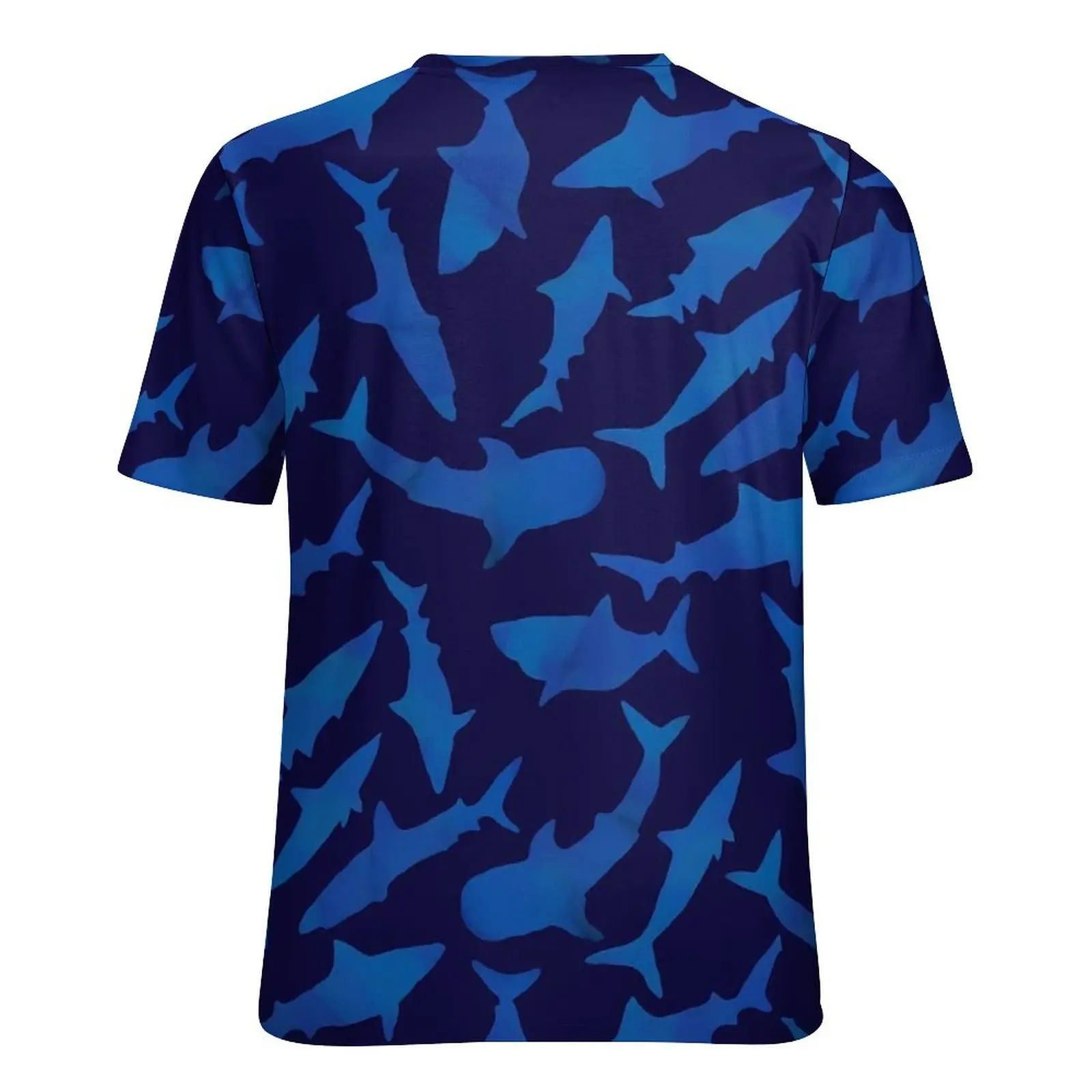 Летние футболки с изображением синей акулы повседневная футболка животным