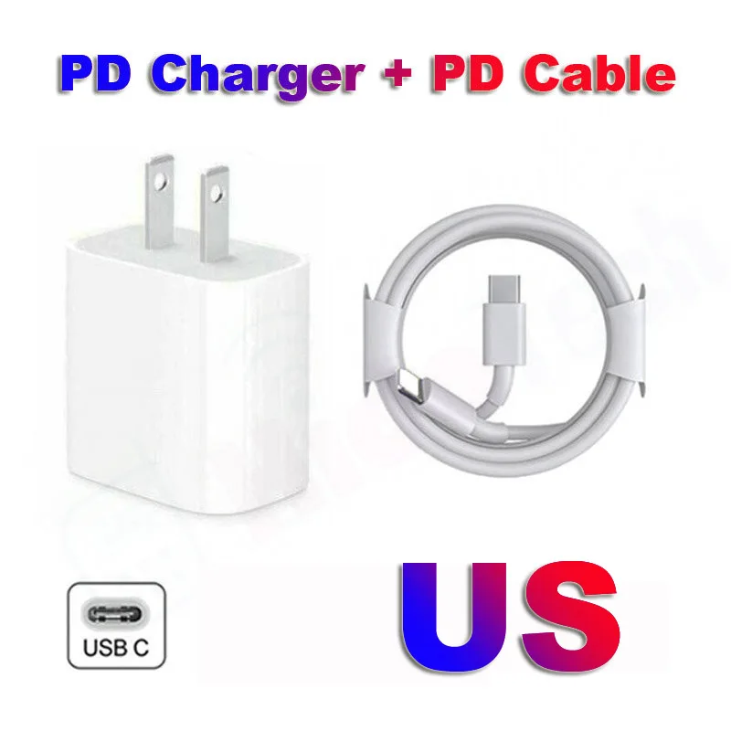 

US EU Fast Charge 18W 20W USB C Type C PD Charger for Apple iPhone 11 12 13 Pro Max X XR XS XS Max Chargeur Carregador Cargador