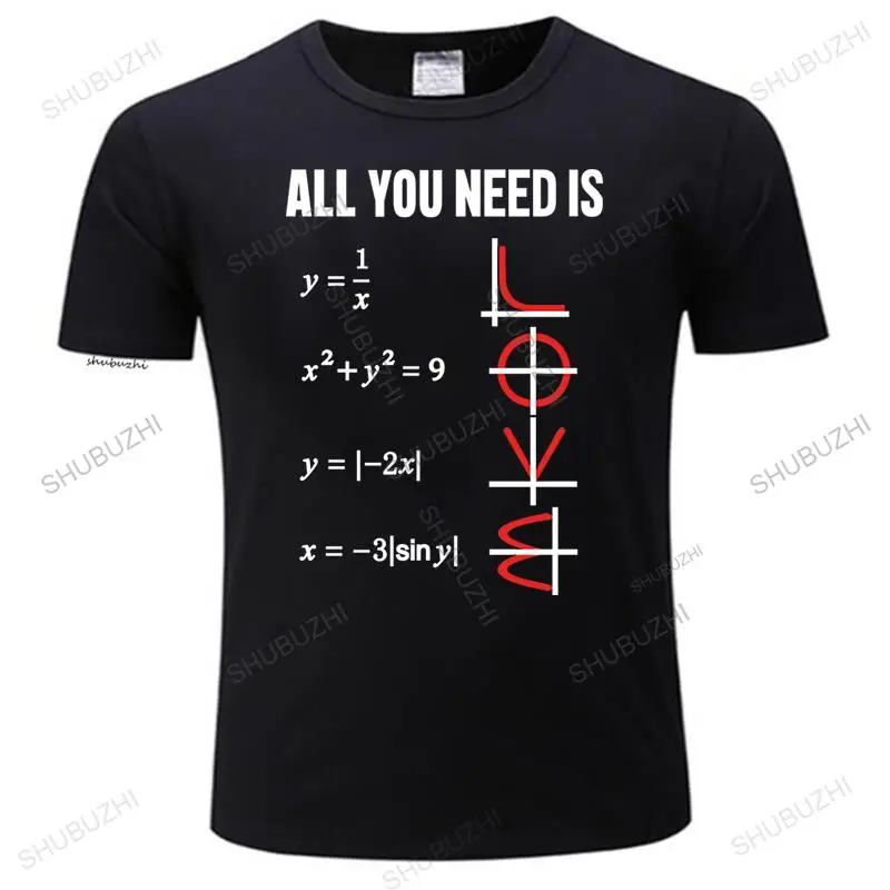 

T Shirt Men Short Sleeve All You Need Is Love Math O-Neck Fashion shubuzhi Tees summer black teeshirt male tops euro size
