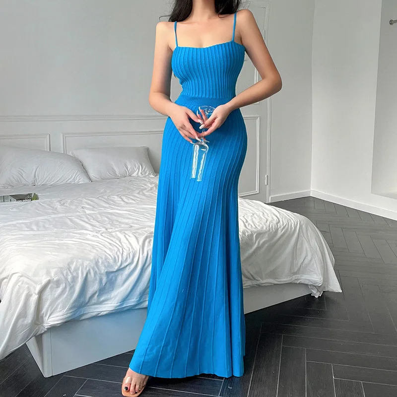 

2023elegant casual dress, Women's Dress Autumn New Sexy Solid Color Woven Sling Fashion new Dress