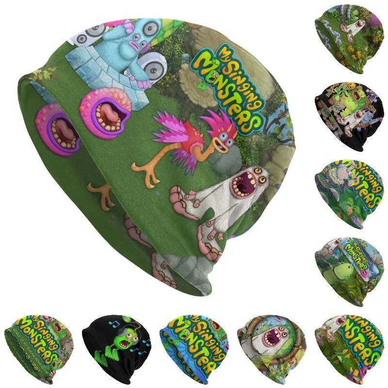 

Custom My Singing Monsters Slouchy Beanie Hat Men Women Cartoon Action Game Hip Hop Knitting Skullies Beanies Cap Outdoor Ski