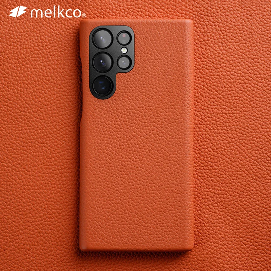

Melkco Premium Genuine Leather Case For Samsung Galaxy S22 Ultra 22 Plus + 5G Cases luxury Fashion Cow Business Phone Cover