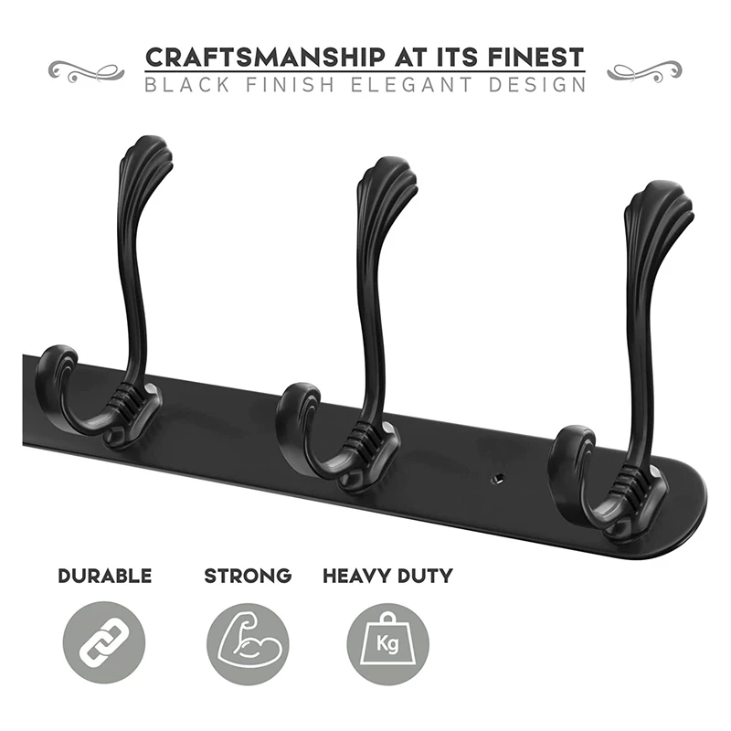 

Coat Hooks Wall Mounted (2 Pack) - Stainless Steel Wall Hooks - Multipurpose Heavy Duty Coat Rack With Fittings Included