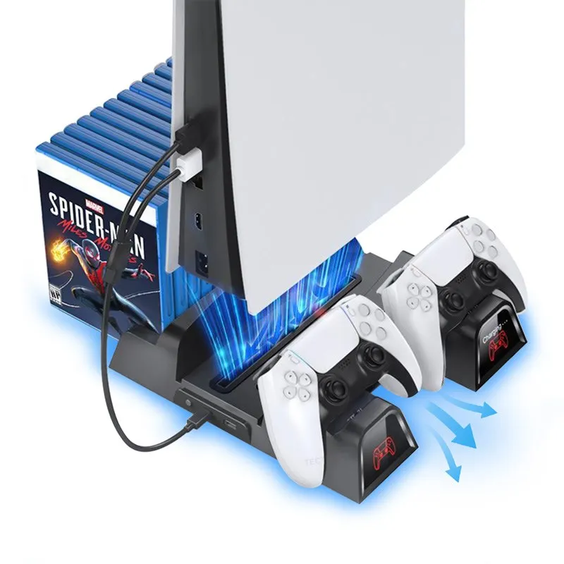 

Vertical Cooling Stand For PS5 Console Host Cooling Rack For PS5 Accessories Controller Fast Dual Charger For PlayStation 5