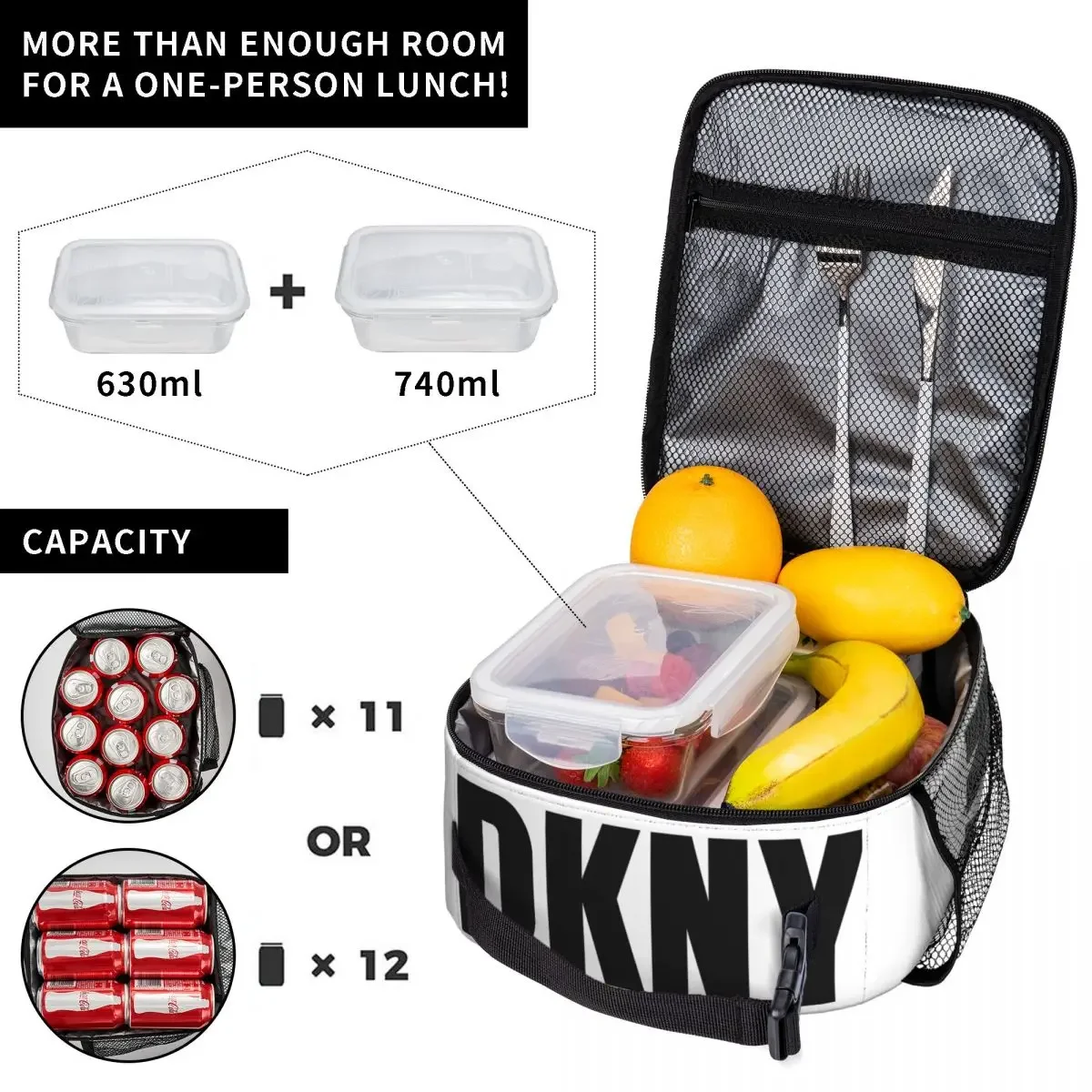 Стильная термоизолированная сумка для ланча DKNYs пикника Портативная еды