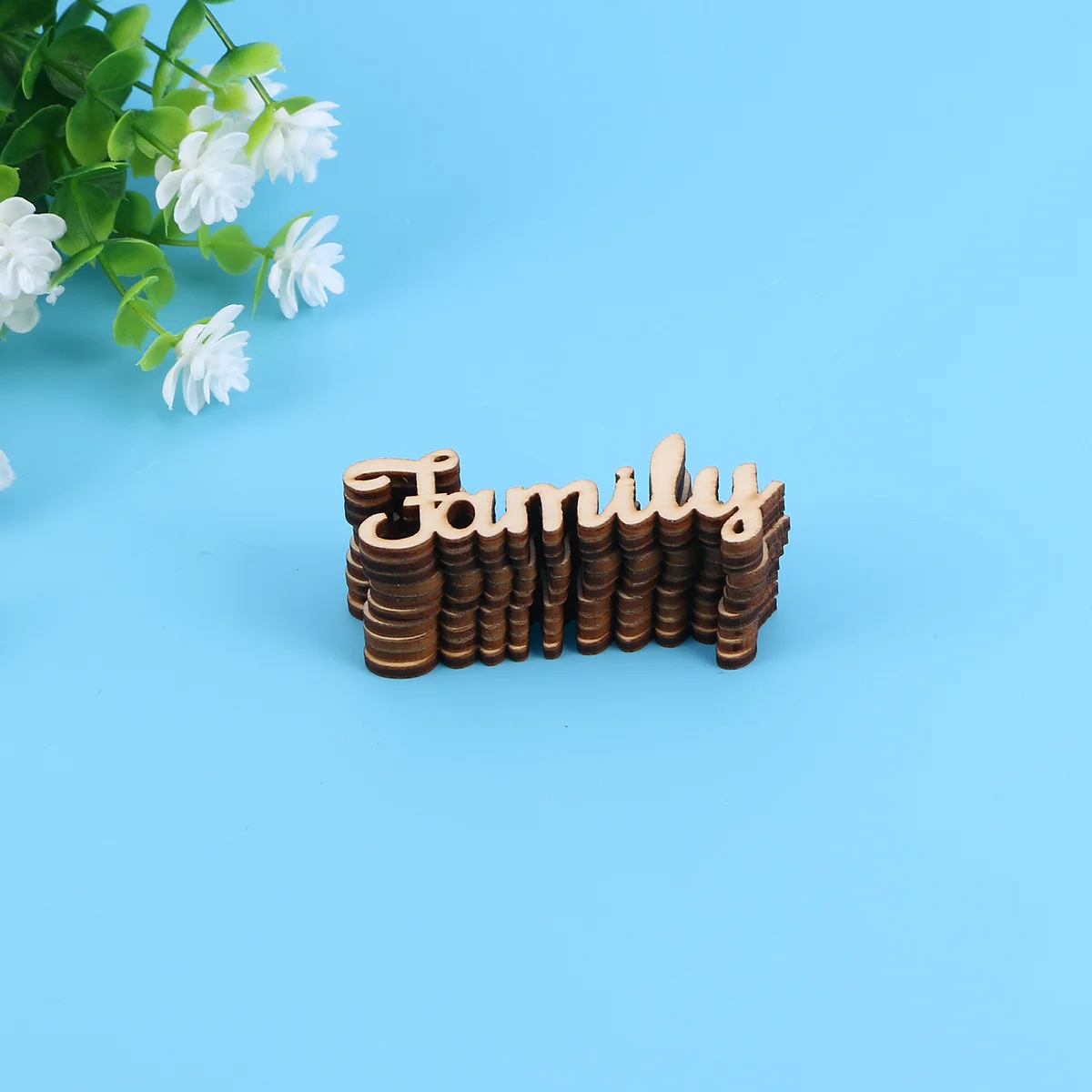 

10 Pcs Unfinished Wooden Crafts Decor Letter Tags Vintage Family Ornaments Log Cabin Slice