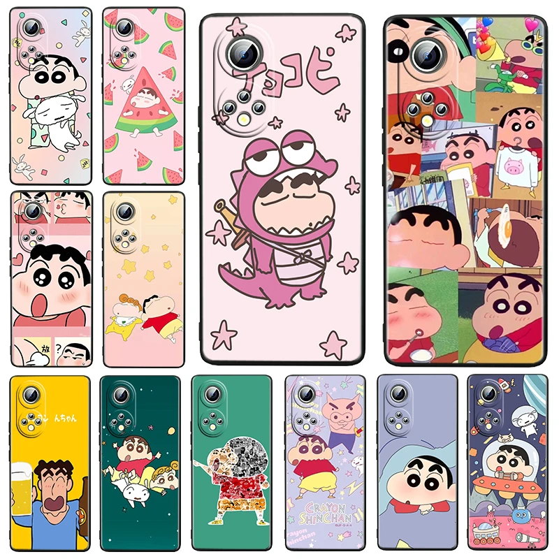 

Crayon Cute Shin chan For Honor 60 50 30 20 20S Pro Plus 5G Magic3 Play5 5T Lite Soft Silicone Black Phone Case Fundas Cover