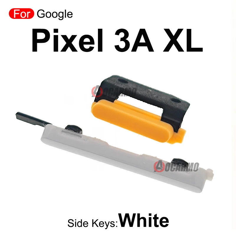 Боковые кнопки для Google Pixel 3A XL 3AXL кнопки включения/выключения питания, запасные части, черный, белый, фиолетовый