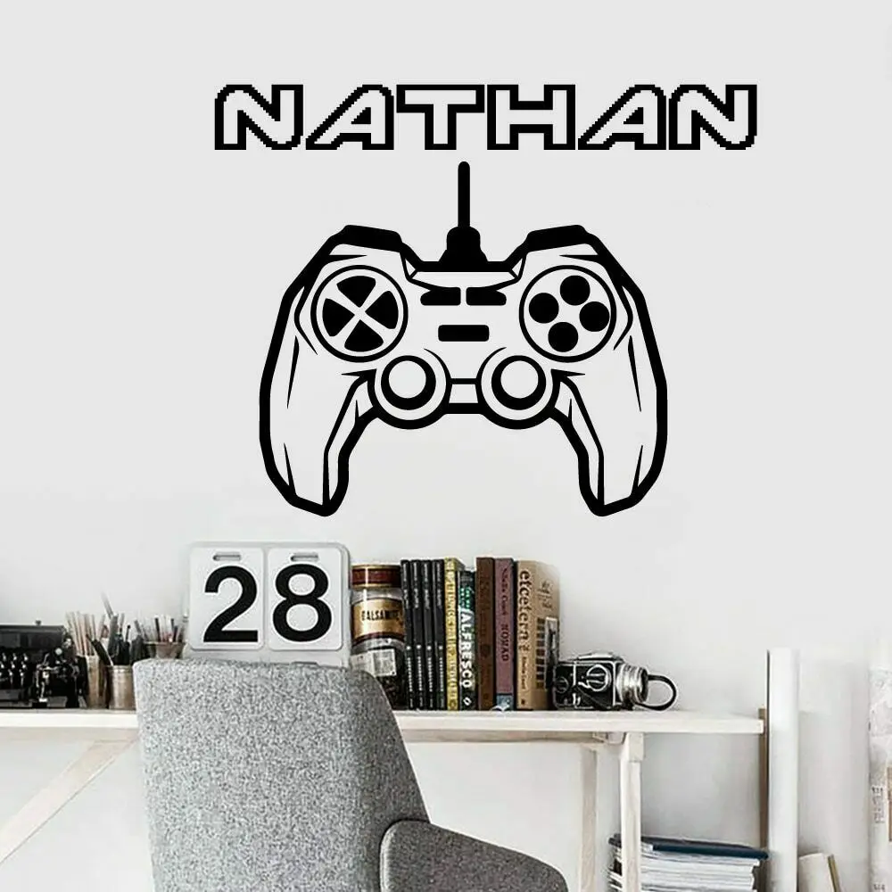 

Custom Name Gamer Wall Sticker Vinyl Decor For Kids Room Game Room Decoration Background Wall Art Decal