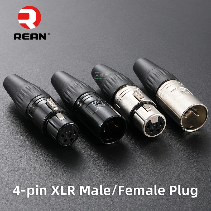 

NEUTRIK's REAN XLR Male / Female Plugs 4 Pin Microphone Audio Balanced XLR Plug YS1364N/ YS137N/YS1364NBG /YS1374NBG YONGSHENG