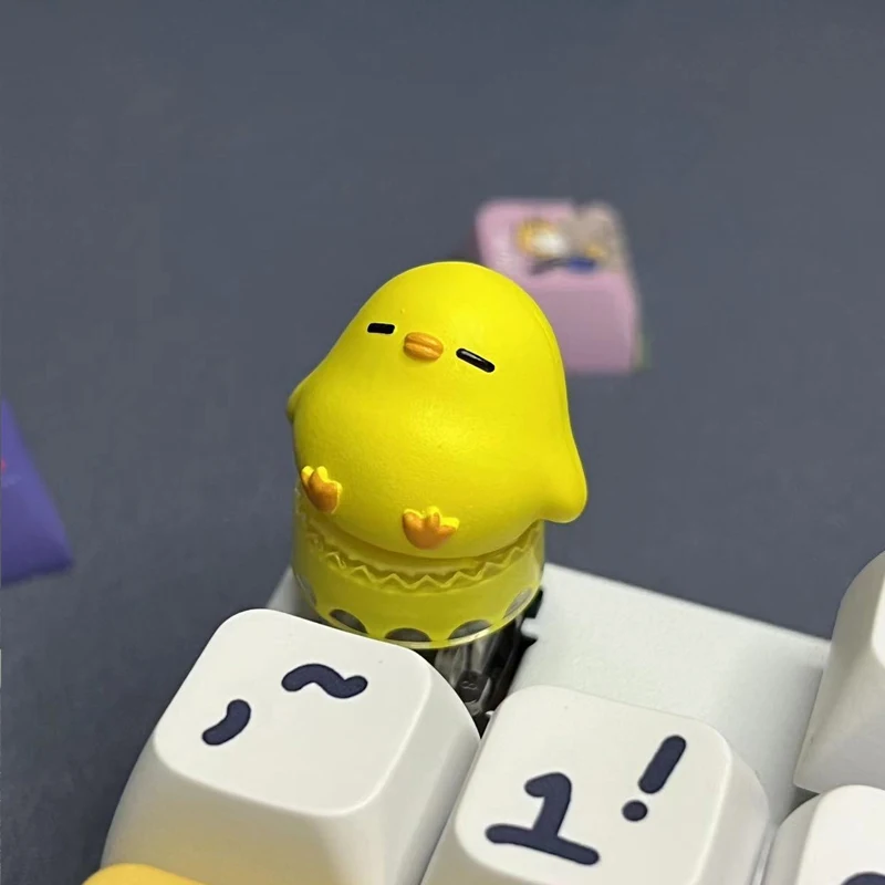 

Милая клавиатура с желтой курицей, креативная Персонализированная механическая клавиатура «сделай сам» с перекрестными осями R4 Esc
